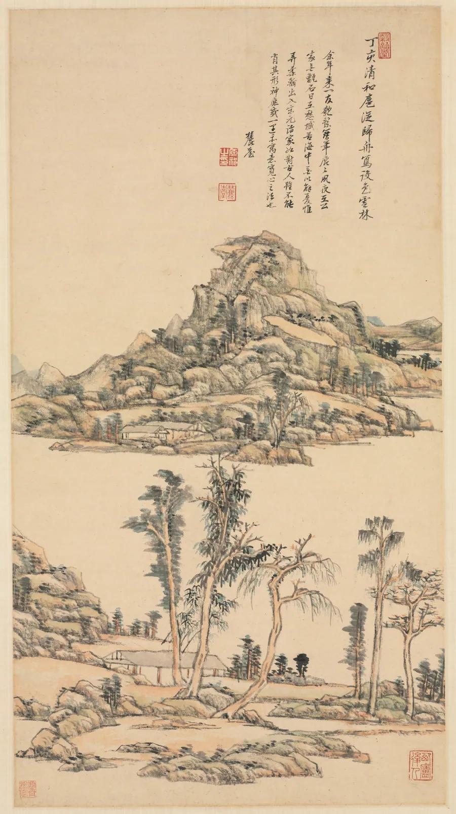 Landscape after Ni Zan by Wang Yuanqi
