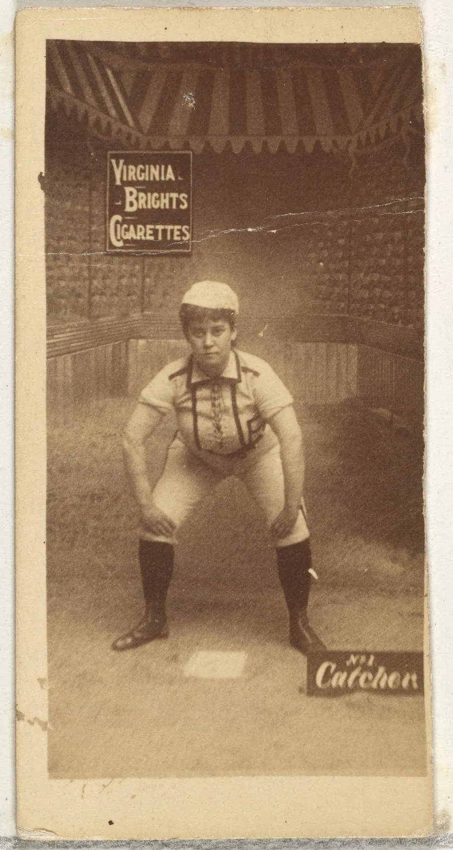 Catcher, from the Girl Baseball Players series (N48, Type 2) for Virginia Brights Cigarettes by Allen & Ginter