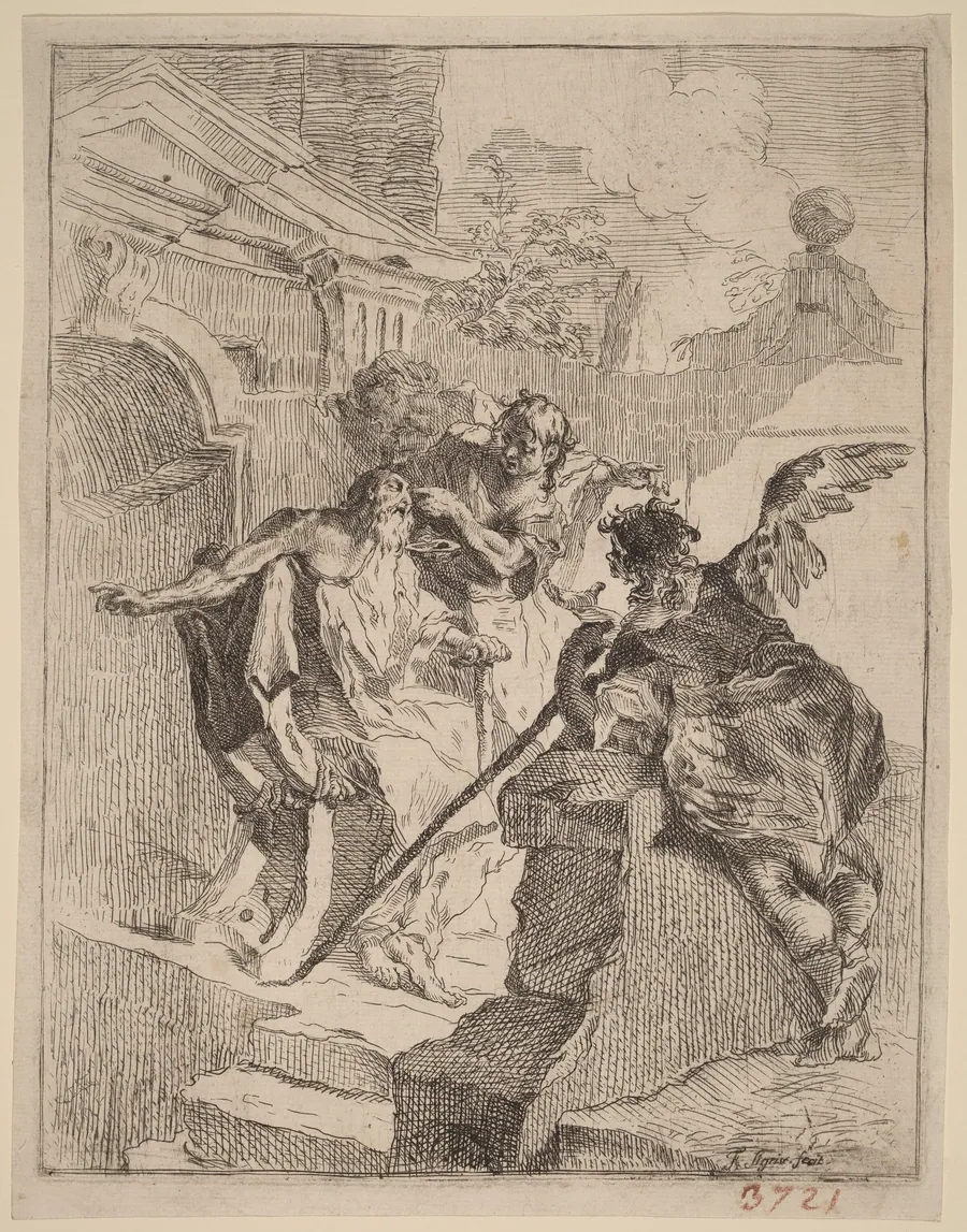 Tobias Healing His Father by Franz Sigrist the Elder