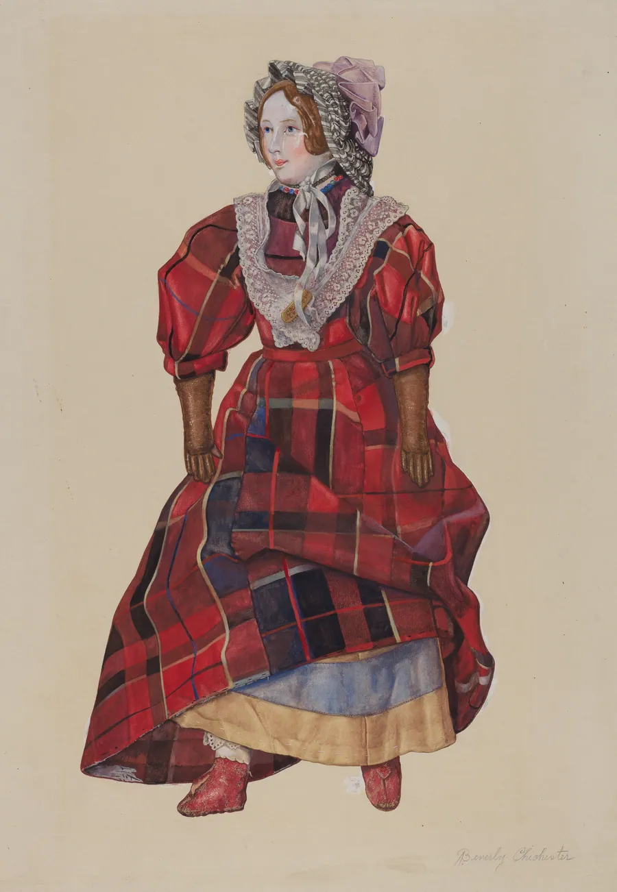 Doll in Plaid Dress by Beverly Chichester