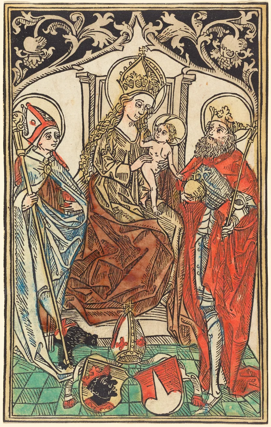 The Madonna and Child Enthroned, with Saints Corbinian and Sigismund by German 15th Century