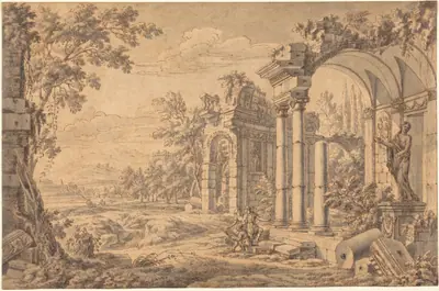 Landscape with a Draftsman among Ancient Ruins