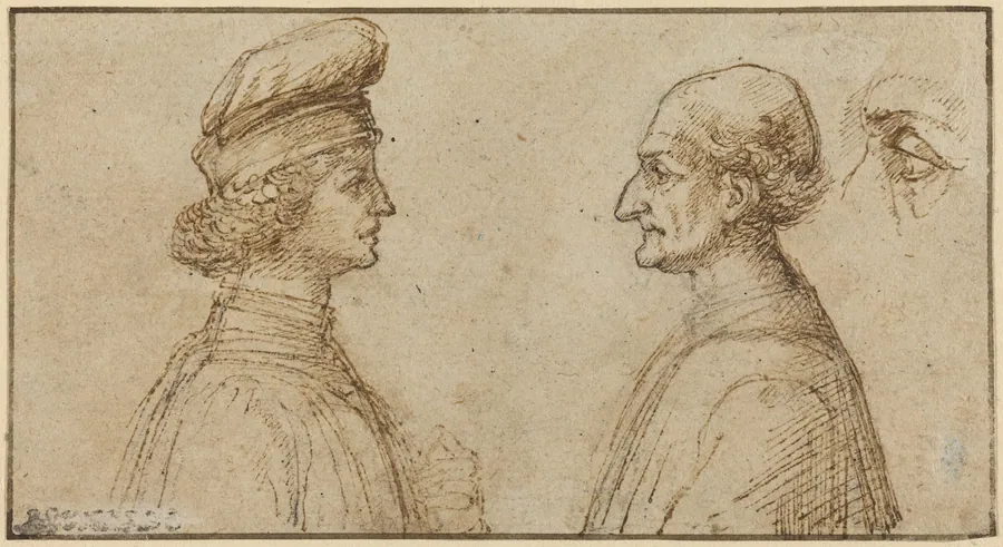 Bust of Two Men [recto] by Sperandio
