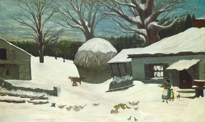 New England Farm in Winter