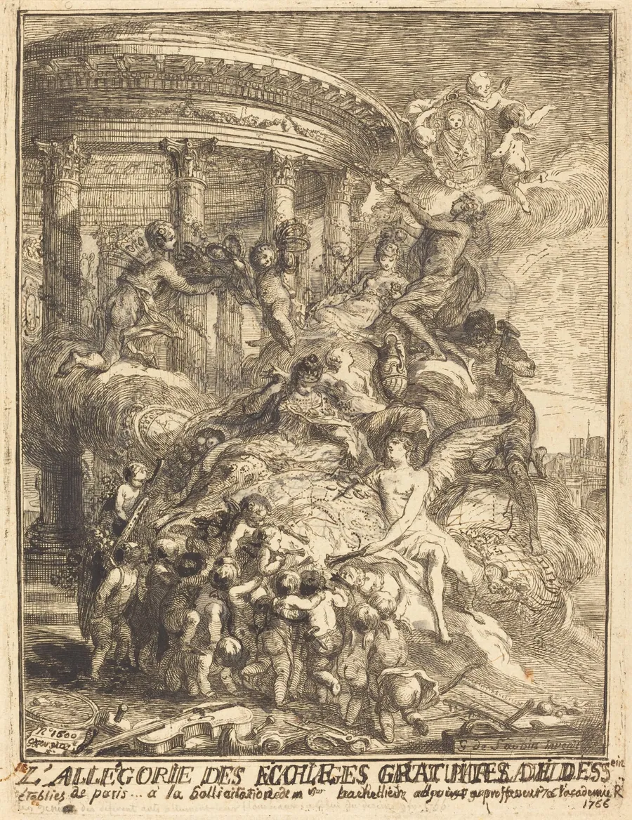 Allégorie des Ecoles gratuites du dessein (Allegory of the Free Drawing Schools) by Gabriel de Saint-Aubin
