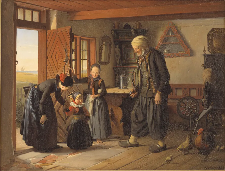 Besøget hos bedstefader by Julius Exner