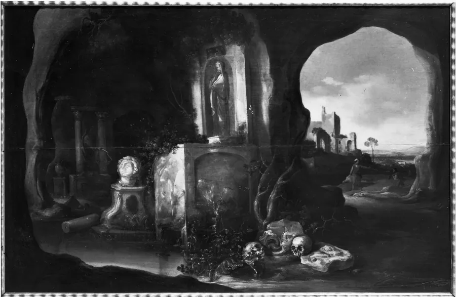 En bjerghule by Charles Cornelisz. de Hooch