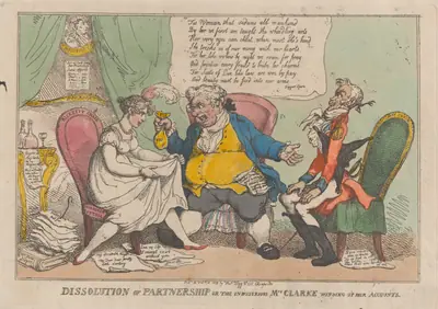Dissolution of Partnership, or the Industrious Mrs. Clarke Winding Up Her Accounts
