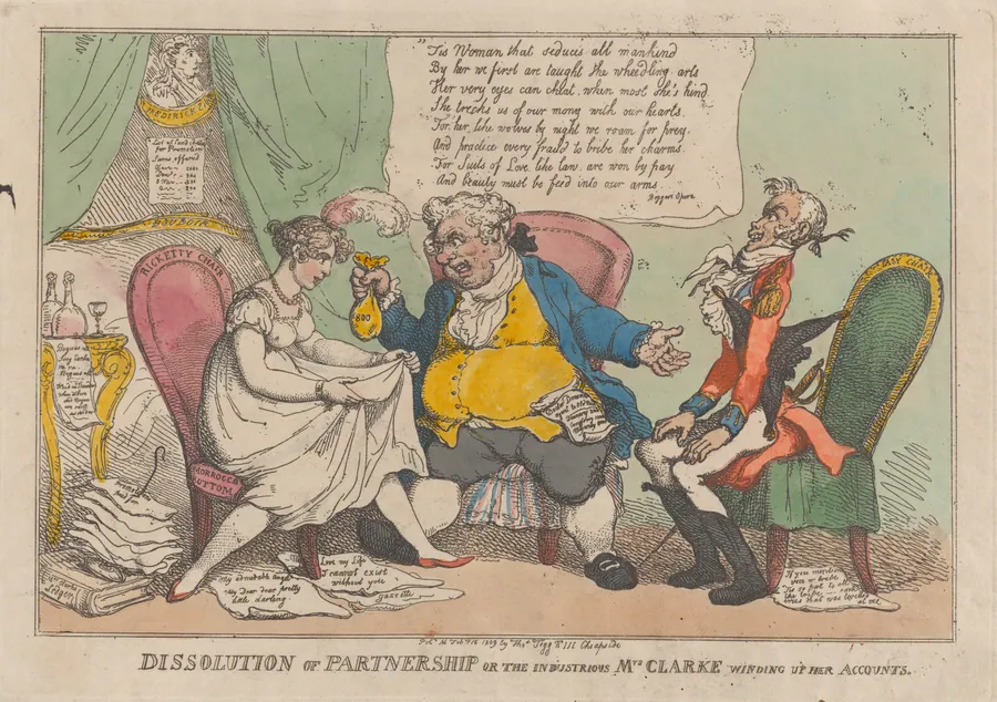Dissolution of Partnership, or the Industrious Mrs. Clarke Winding Up Her Accounts by Mary Anne Clarke