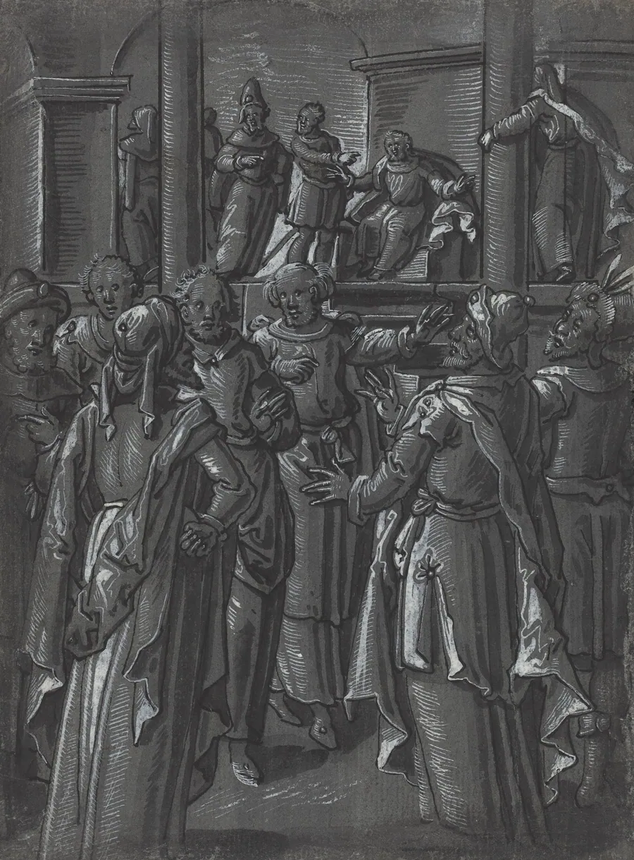The High Priest before Pilate [verso] by German 16th Century