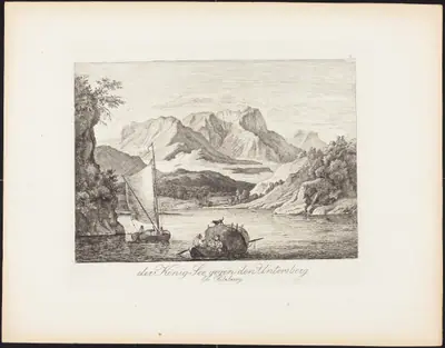 Der König-See gegen den Untersberg bei Salzburg (Königsee toward the Untersberg near Salzburg)