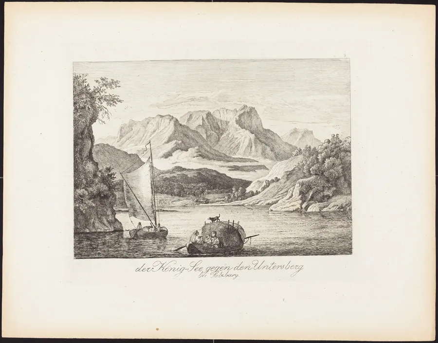 Der König-See gegen den Untersberg bei Salzburg (Königsee toward the Untersberg near Salzburg) by Ludwig Richter