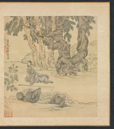 Paintings after Ancient Masters: Portrait of Zhongqing in a Landscape