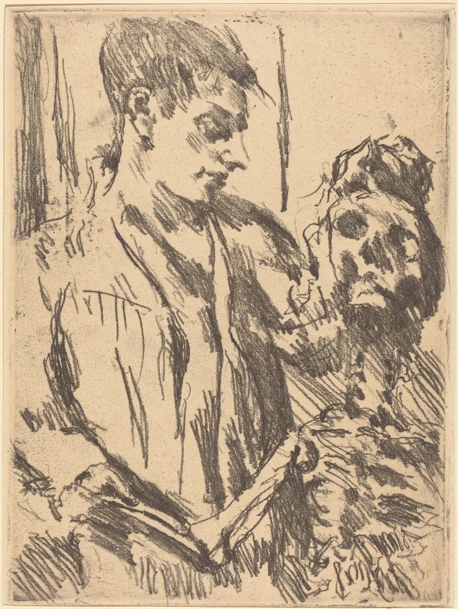 Death and the Young Man (Tod und Jüngling) from Dance of Death (Totentanz) by Lovis Corinth