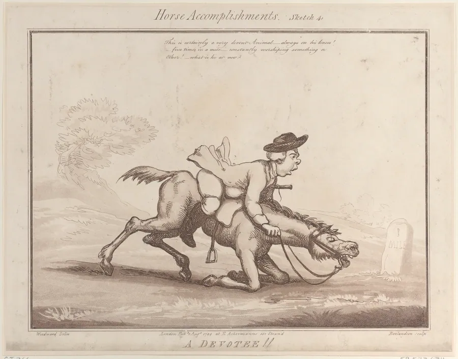 Horse Accomplishments, Sketch 4: A Devotee !! by George Murgatroyd Woodward