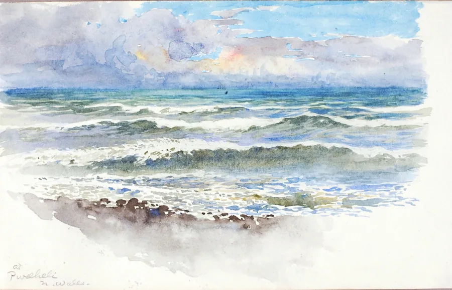 At Pwllheli, N. Wales by George Elbert Burr, born Monroe Falls, OH 1859-died Phoenix, AZ 1939