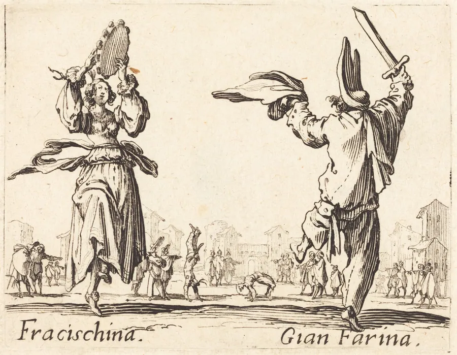 Fracischina and Gian Farina by Jacques Callot