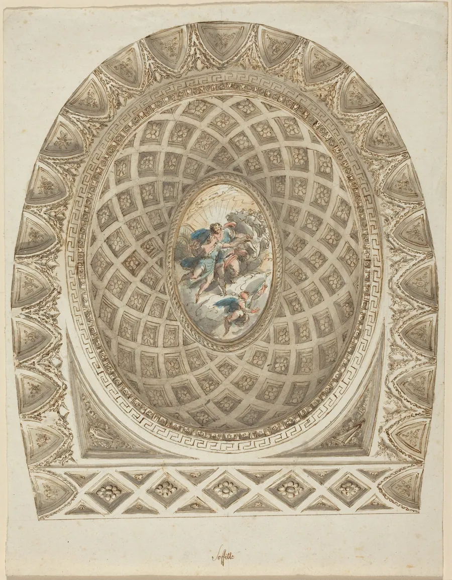 A Coffered Dome with Apollo and Phaeton by Felice Giani