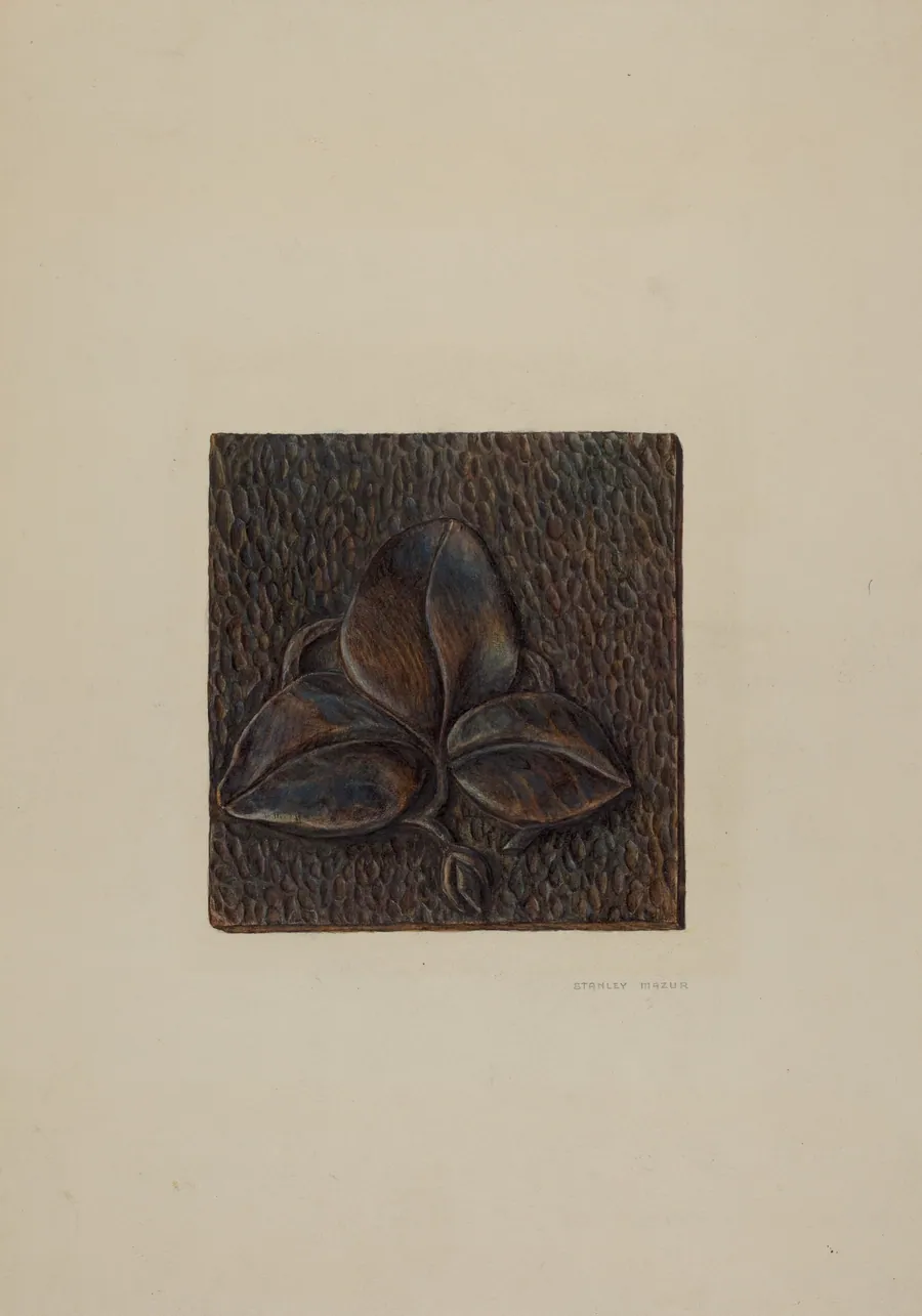 Wooden Plaque by Stanley Mazur
