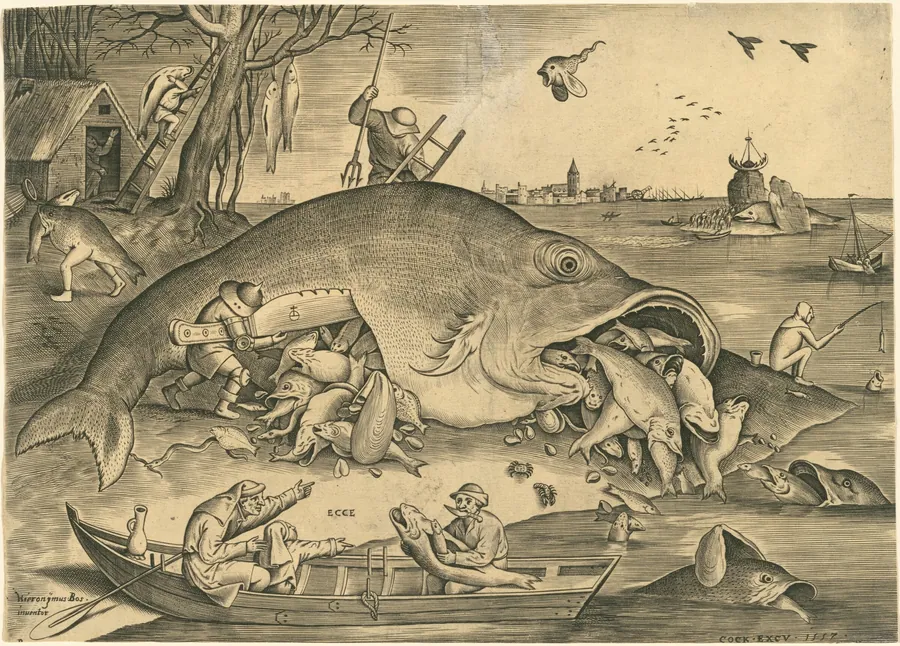 The Big Fish Eat the Little Fish by Pieter van der Heyden