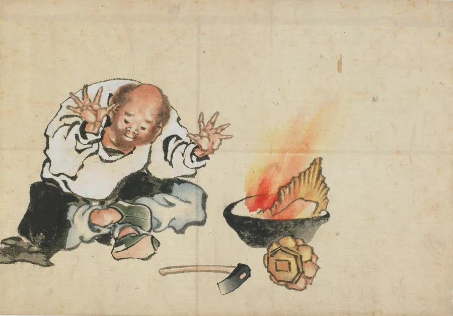 Burning a Buddhist Image by Katsushika Hokusai 葛飾北斎 (1760-1849)