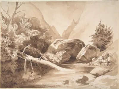 Mountainous Landscape with a Brook