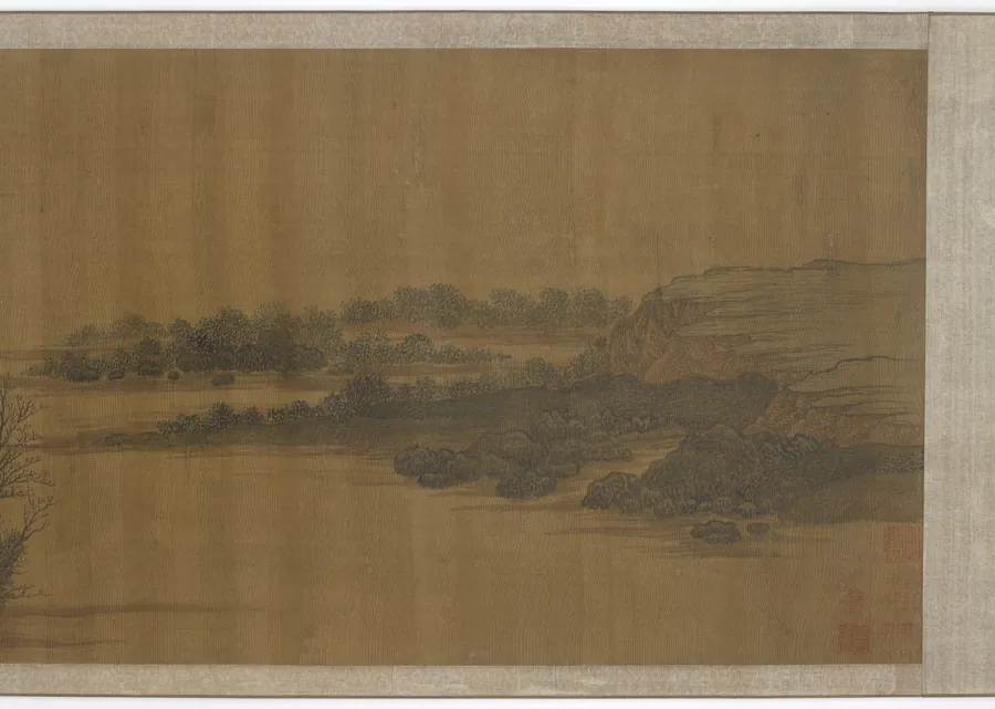 Layered peaks and winding dikes by Formerly attributed to Fan Kuan (傳)范寬 (ca. 960-ca. 1030)