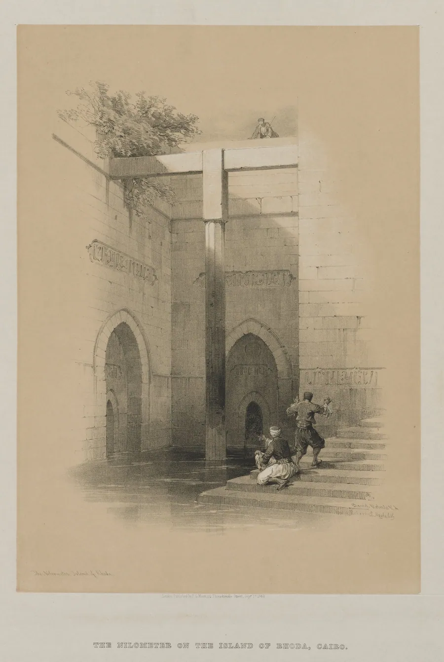 Egypt and Nubia, Volume III: The Nileometer.  Island of Rhoda by Louis Haghe