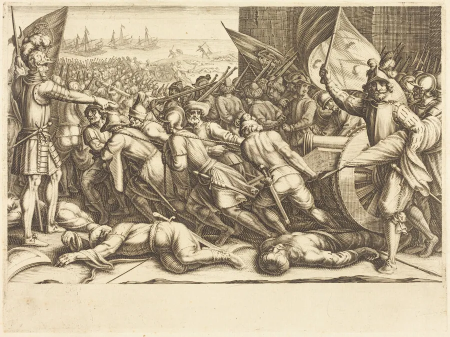 The Re-embarkation of the Turks by Jacques Callot