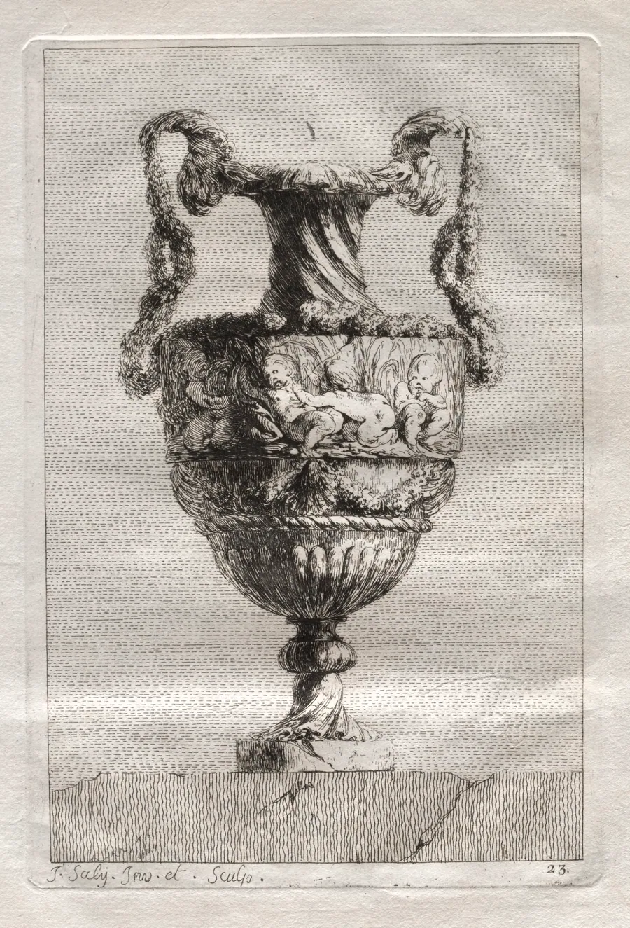 Suite of Vases:  Plate 23 by Jacques François Saly
