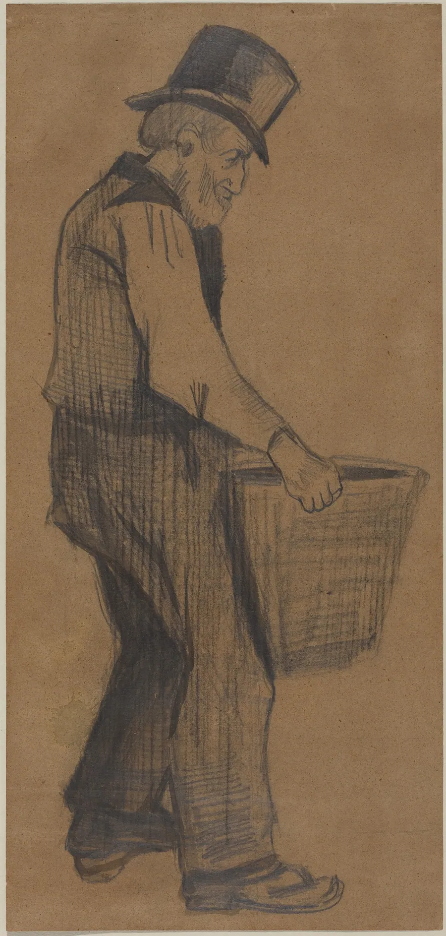 Old Man Carrying a Basket, Facing Right by Vincent van Gogh