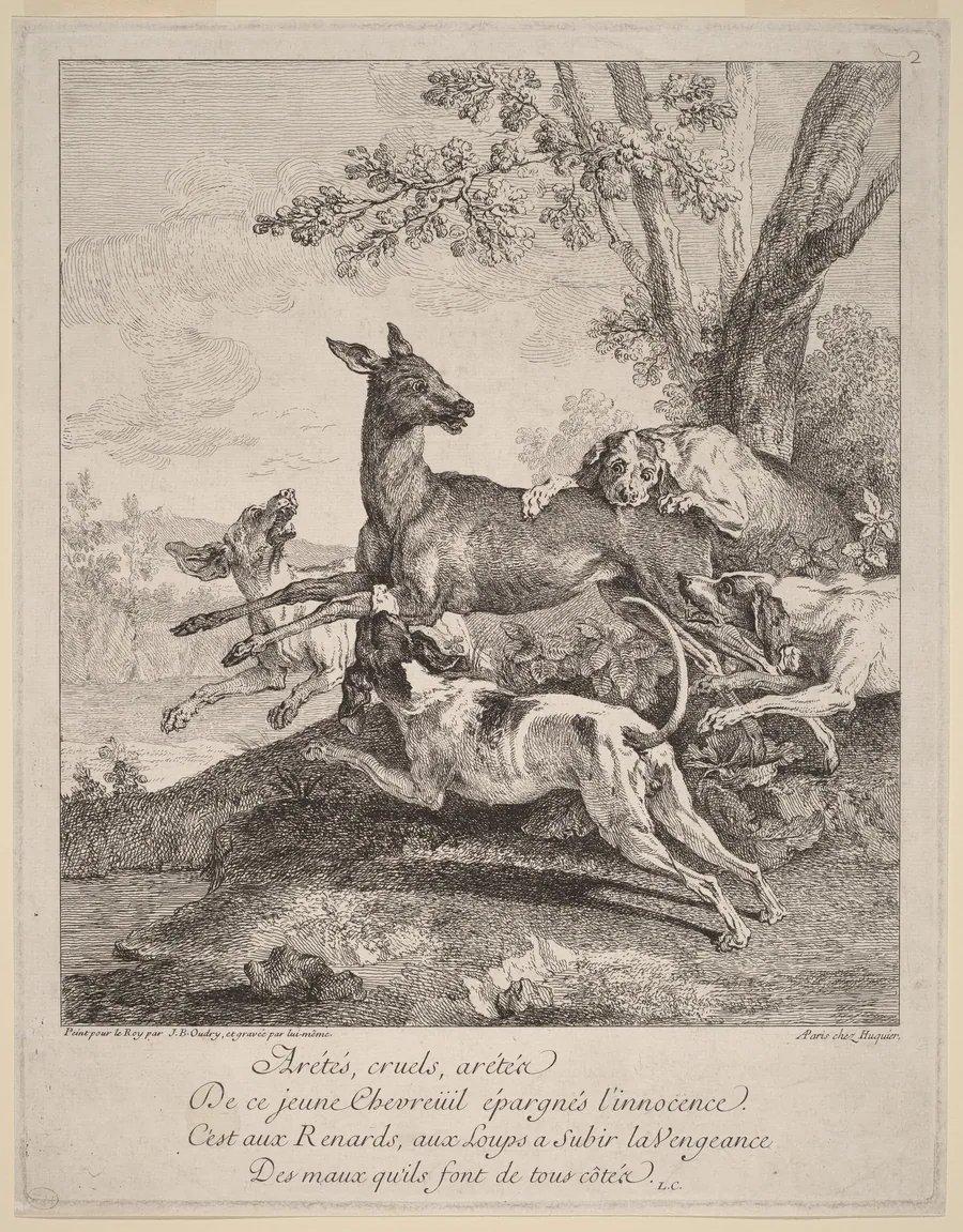 A Deer Attacked by Dogs by Jean-Baptiste Oudry