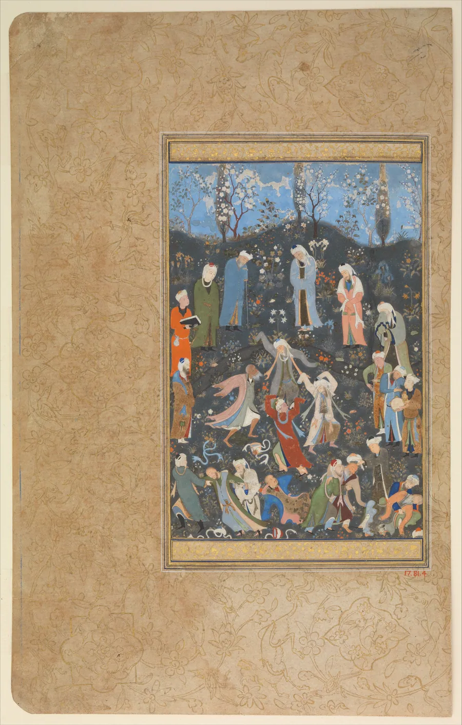 "Dancing Dervishes", Folio from a Divan of Hafiz by Bihzad