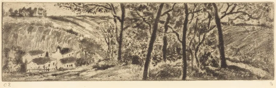 The Long Landscape (Paysage en long) by Camille Pissarro