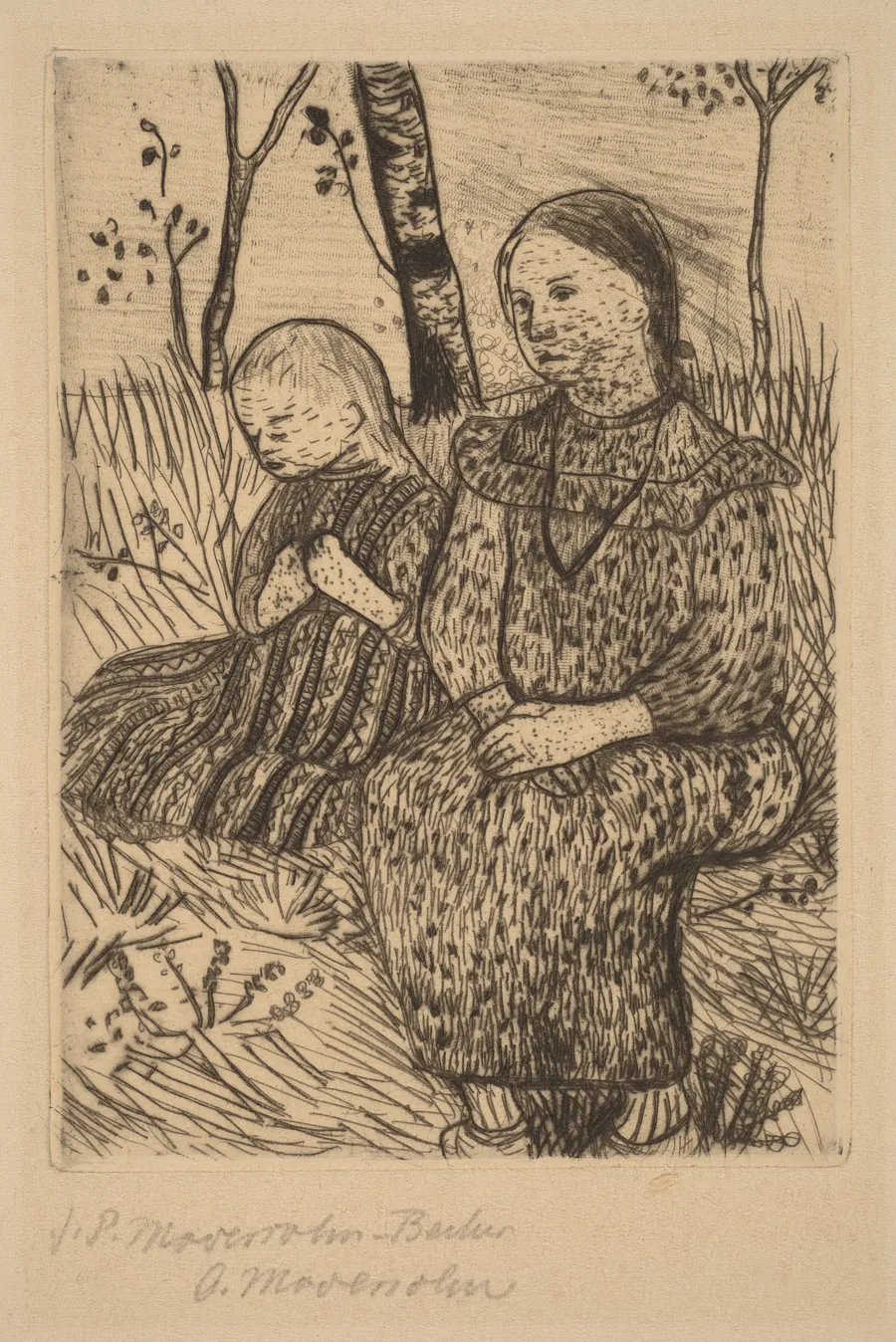 Two Peasant Girls by Paula Modersohn-Becker