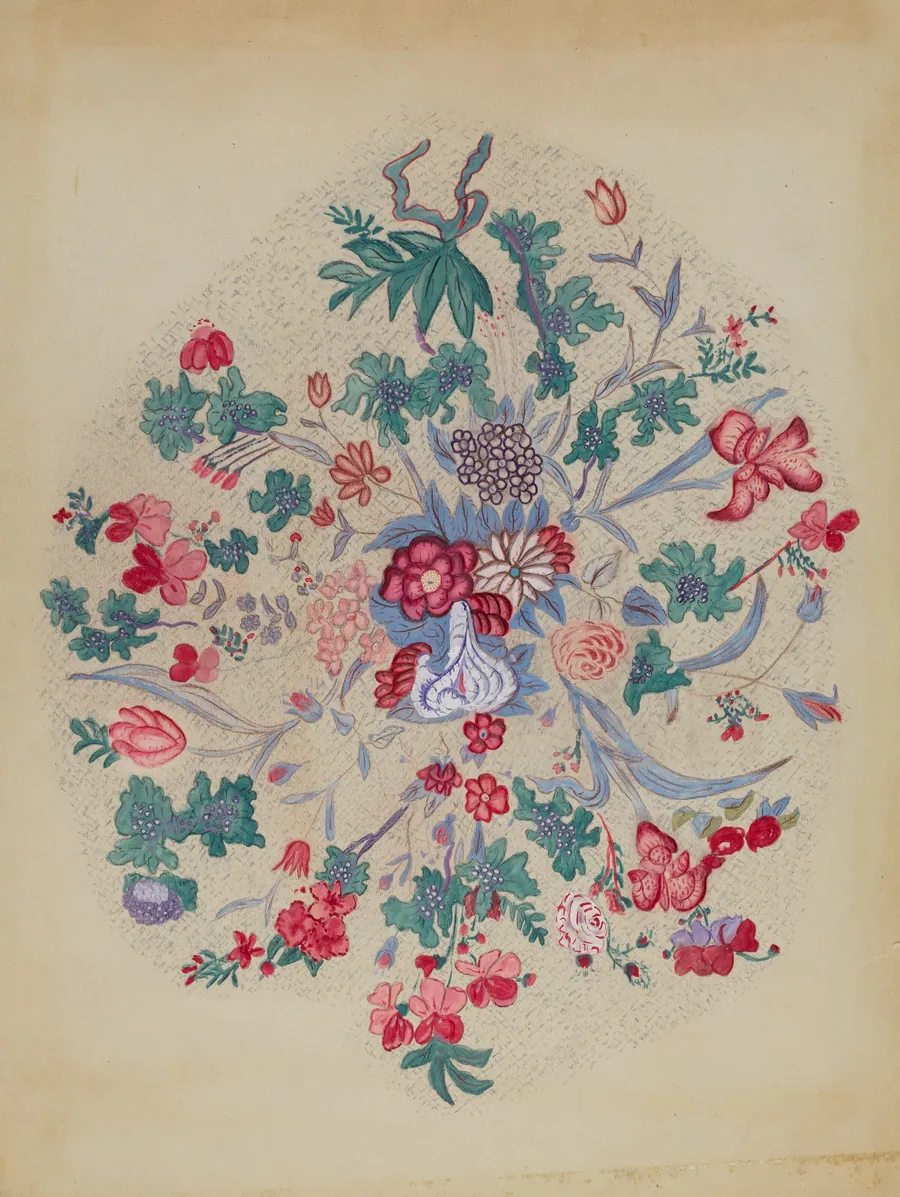 Detail from Appliqued Quilt by American 20th Century