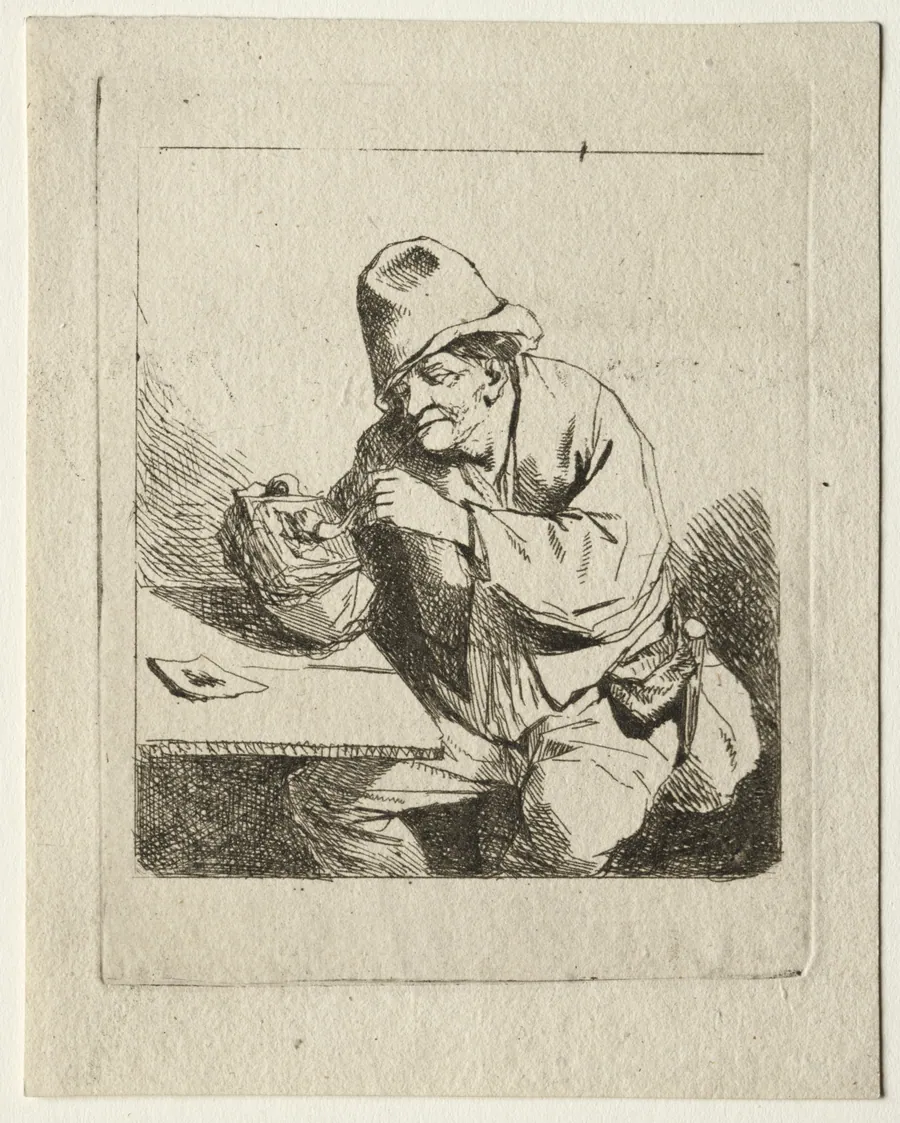 Peasant Lighting his Pipe by Cornelis Pietersz Bega