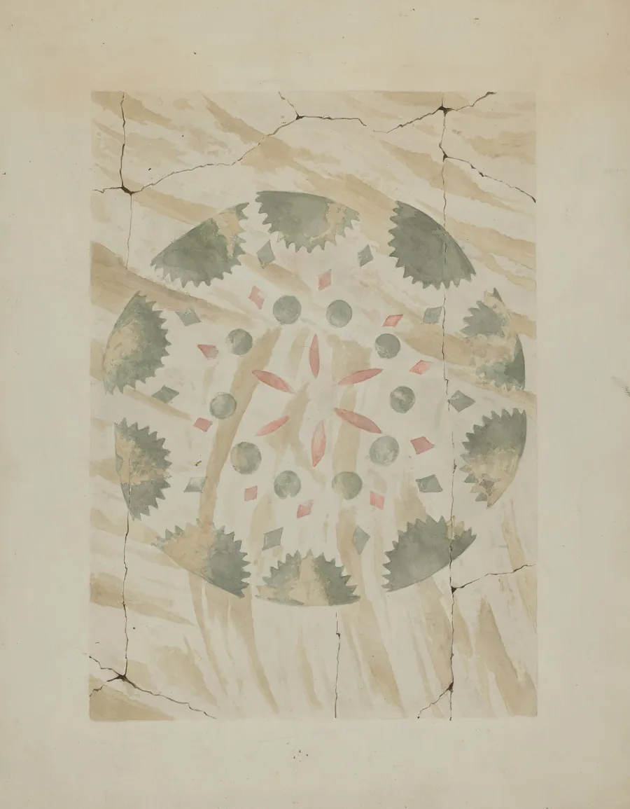 Detail of Stencilled Wall by Ray Holden