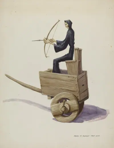 "El Muerto" Death Figure and Cart