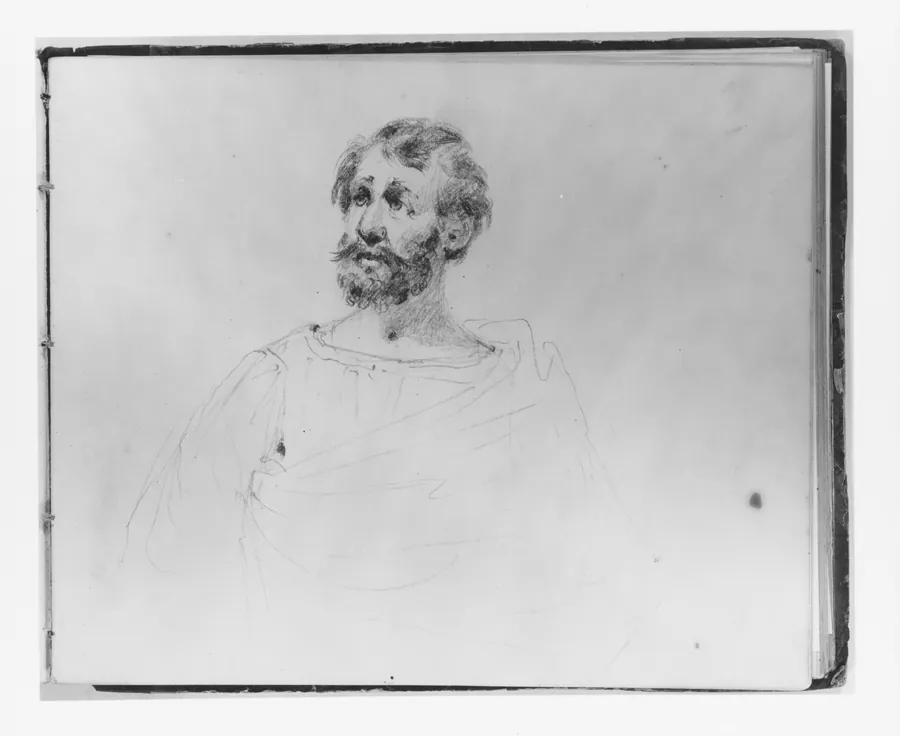 Bearded Man in a Toga (from Sketchbook) by Francis William Edmonds