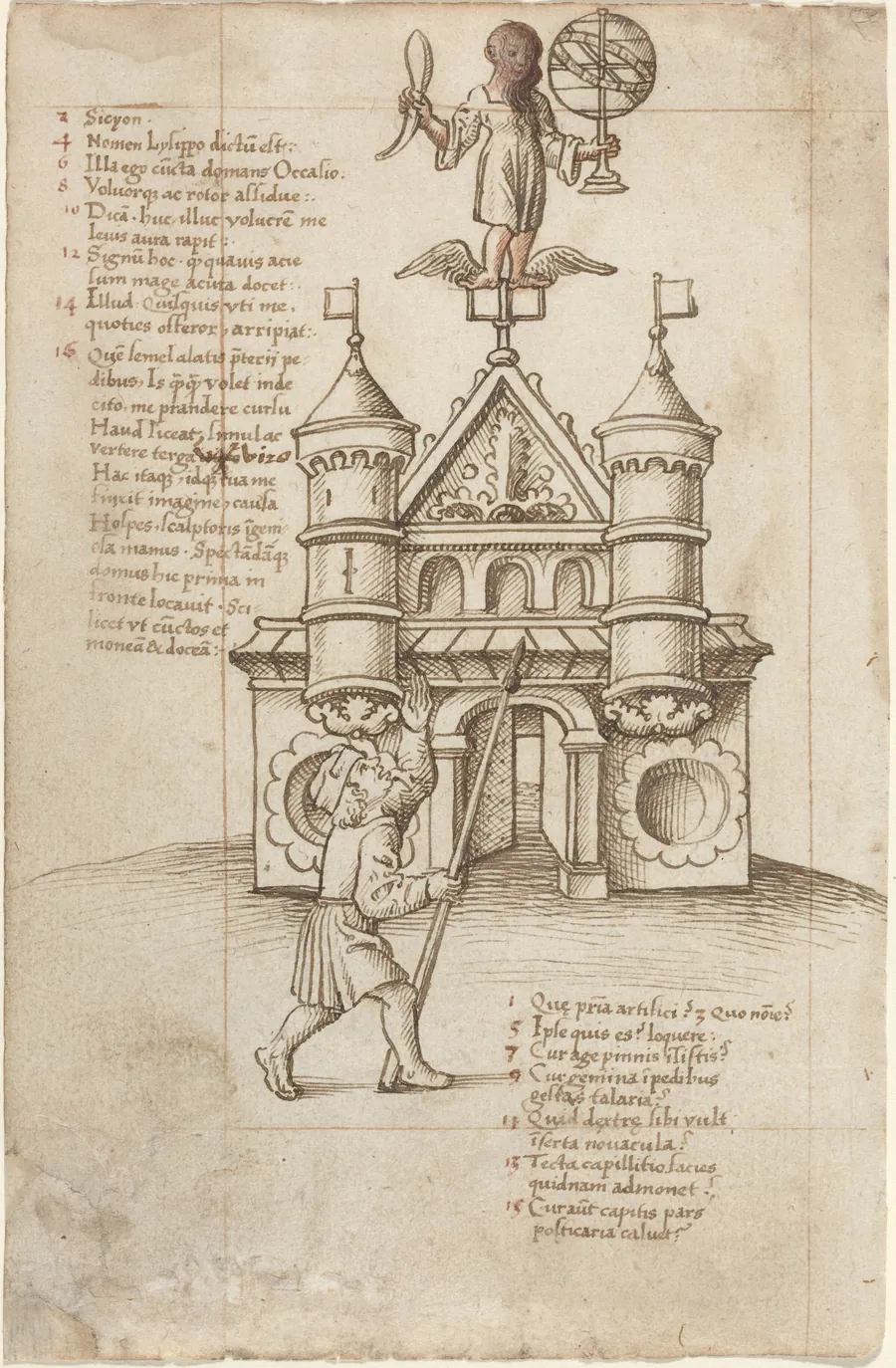 The Statue of Opportunity and the Passer-by [fol. 8 recto] by French early 16th Century