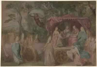 The Triumph of the Church: Ecclesia Presented with the Doctrines, Seated in a Chariot Attended by the Four Doctors of the Church