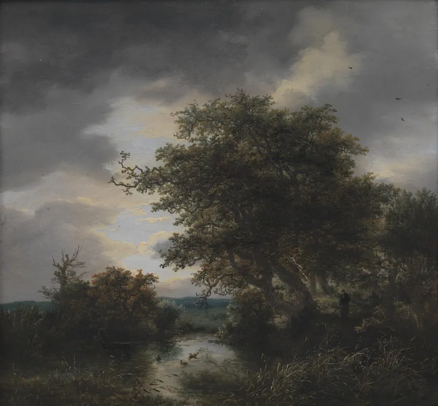 Egetræer ved kæret by Jacob Isaacksz. van Ruisdael