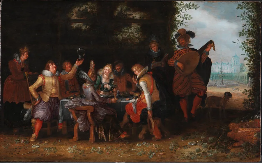Selskab i en park (Den fortabte Søn hos skøgerne?) by David Vinckboons