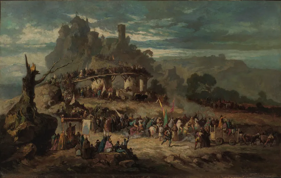 The Departure of the Crusaders by Victor Nehlig, born Paris, France 1830-died New York City 1909