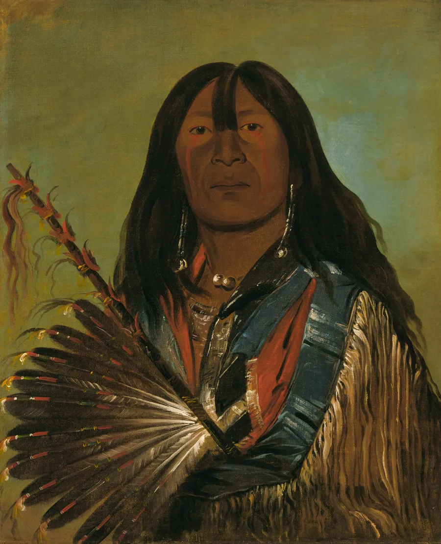 Shón-ka, The Dog, Chief of the Bad Arrow Points Band by George Catlin, born Wilkes-Barre, PA 1796-died Jersey City, NJ 1872