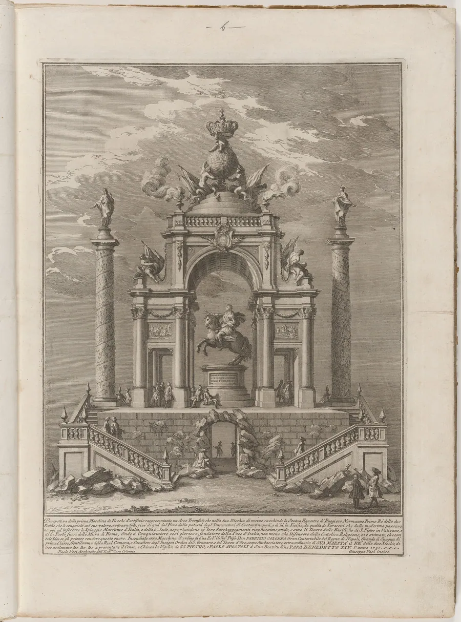 The Prima Macchina for the Chinea of 1751: Triumphal Arch for Roger I of Sicily by Giuseppe Vasi
