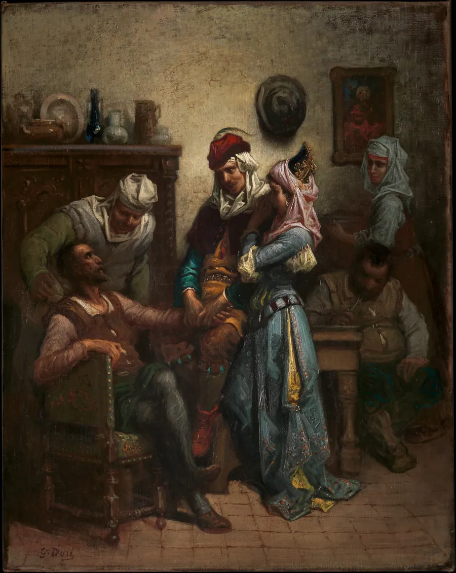 Don Quixote and Sancho Panza Entertained by Basil and Quiteria by Gustave Doré