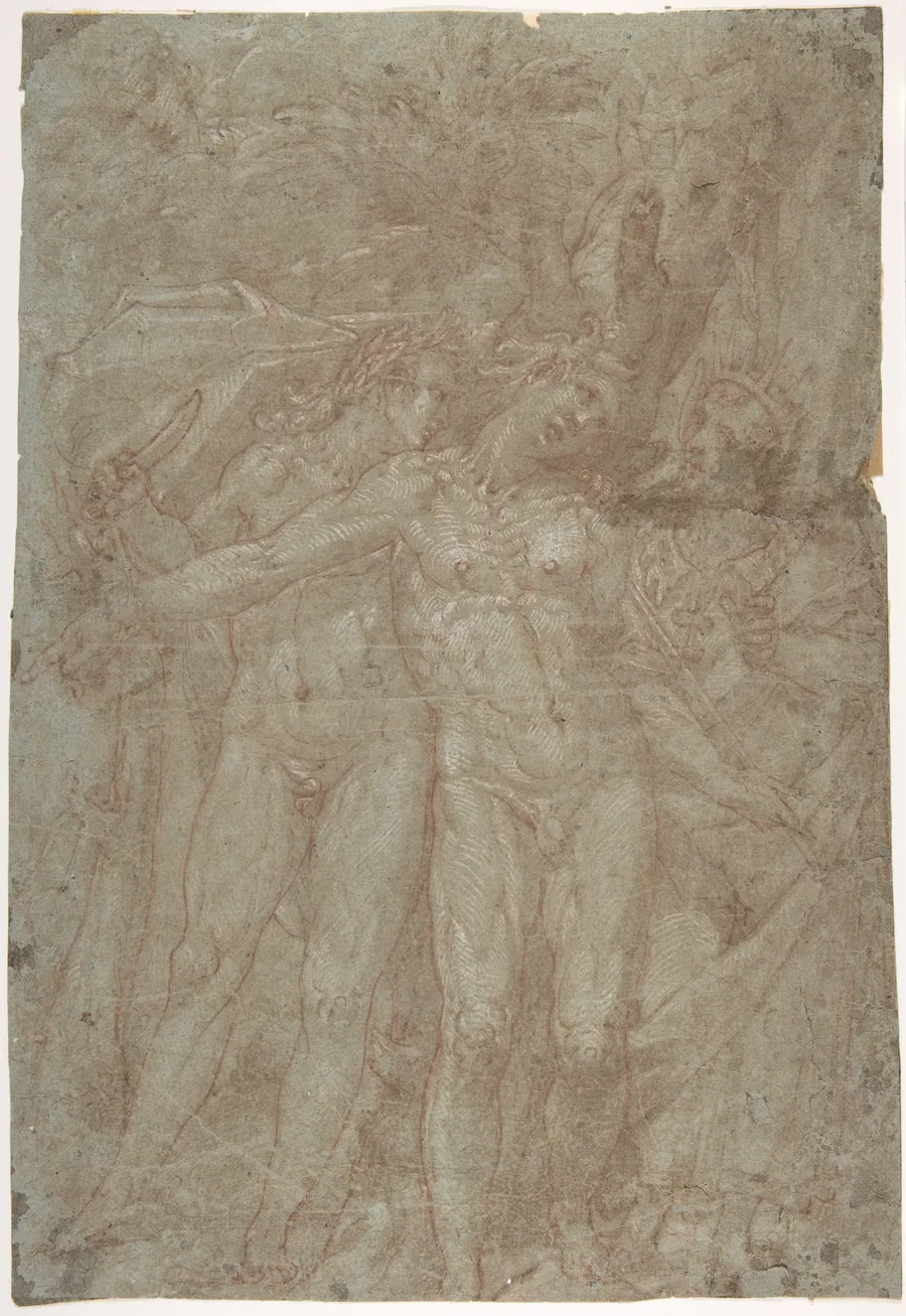 Apollo, Marsyas, and Midas by Anonymous, Netherlandish, 16th century
