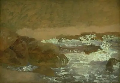 Studie af brænding ved Marina Piccola, Capri
